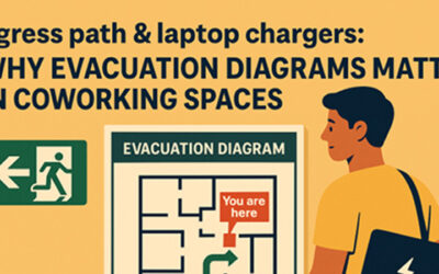 Egress paths & laptop chargers: why evacuation diagrams matter in coworking spaces